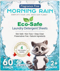 Morning Rain Fragrance Free laundry detergent sheets, 60 loads