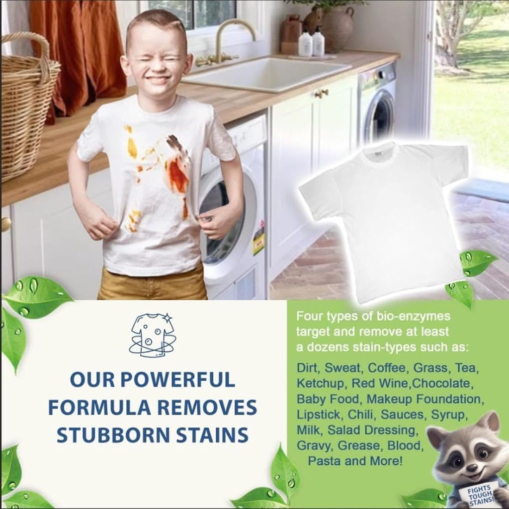 Morning Rain four bio-enzyme formula for stubborn everyday stains