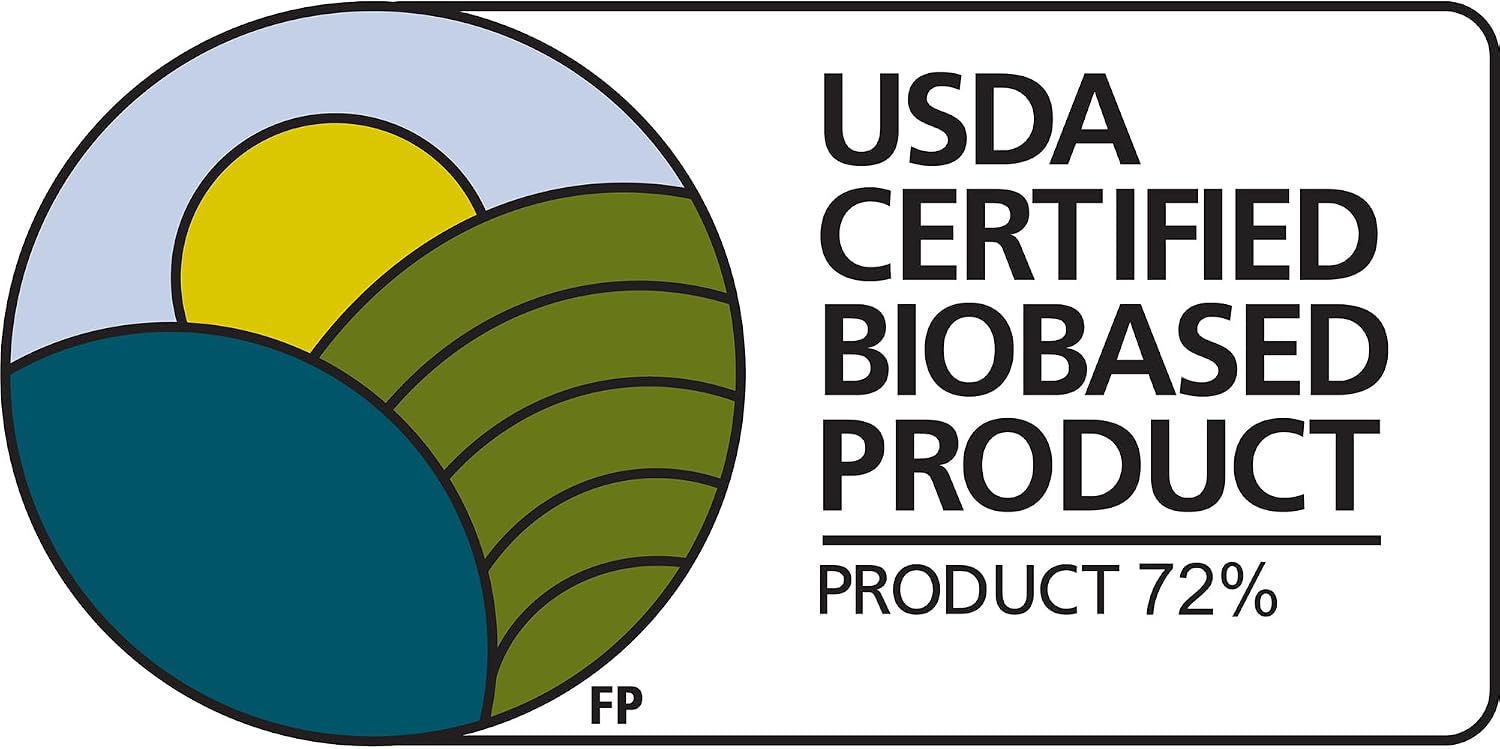 USDA Certified Biobased Product label, 72 percent biobased content
