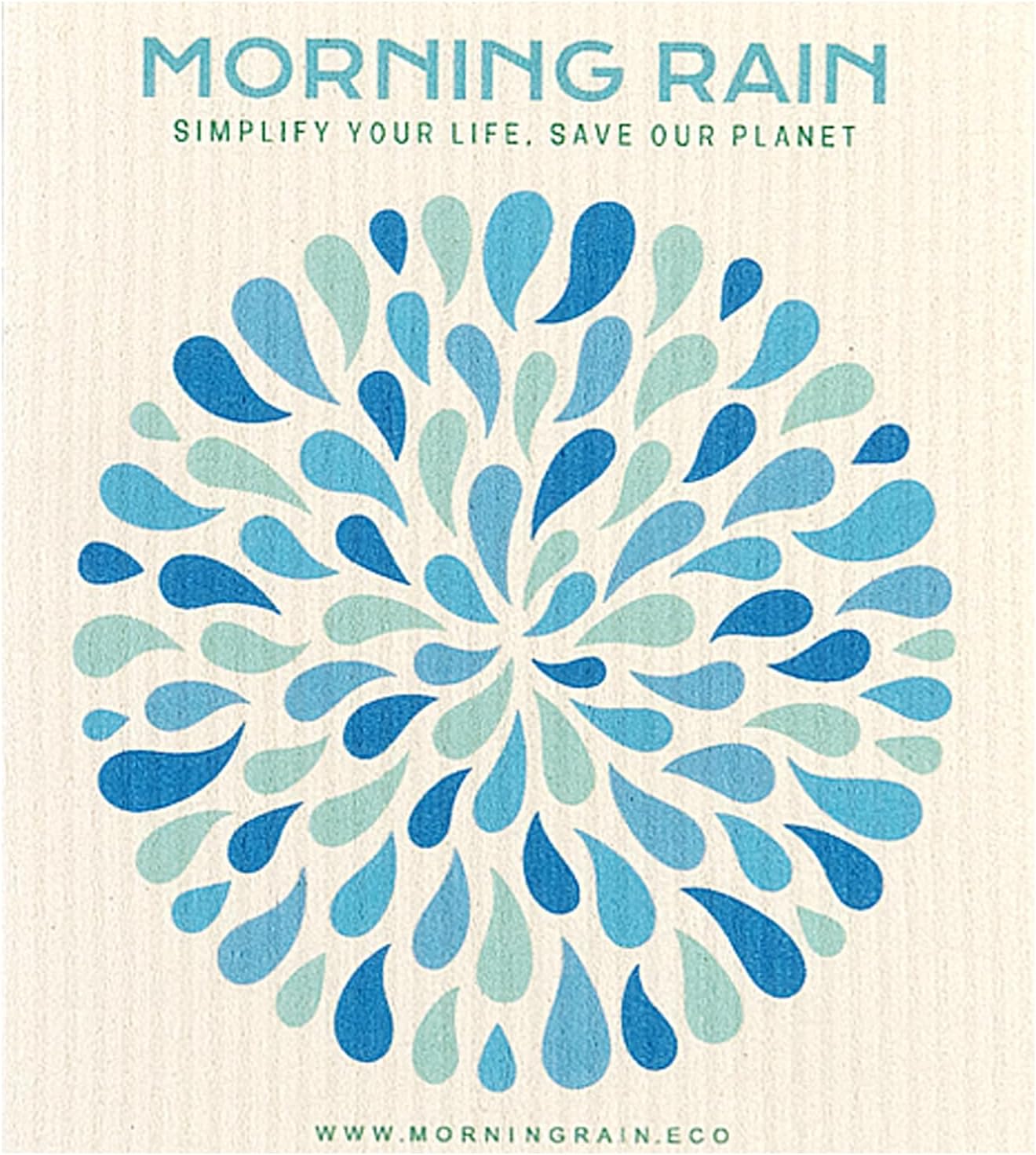 Morning Rain blue Swedish dishcloth close-up showing the reusable cellulose and cotton cloth