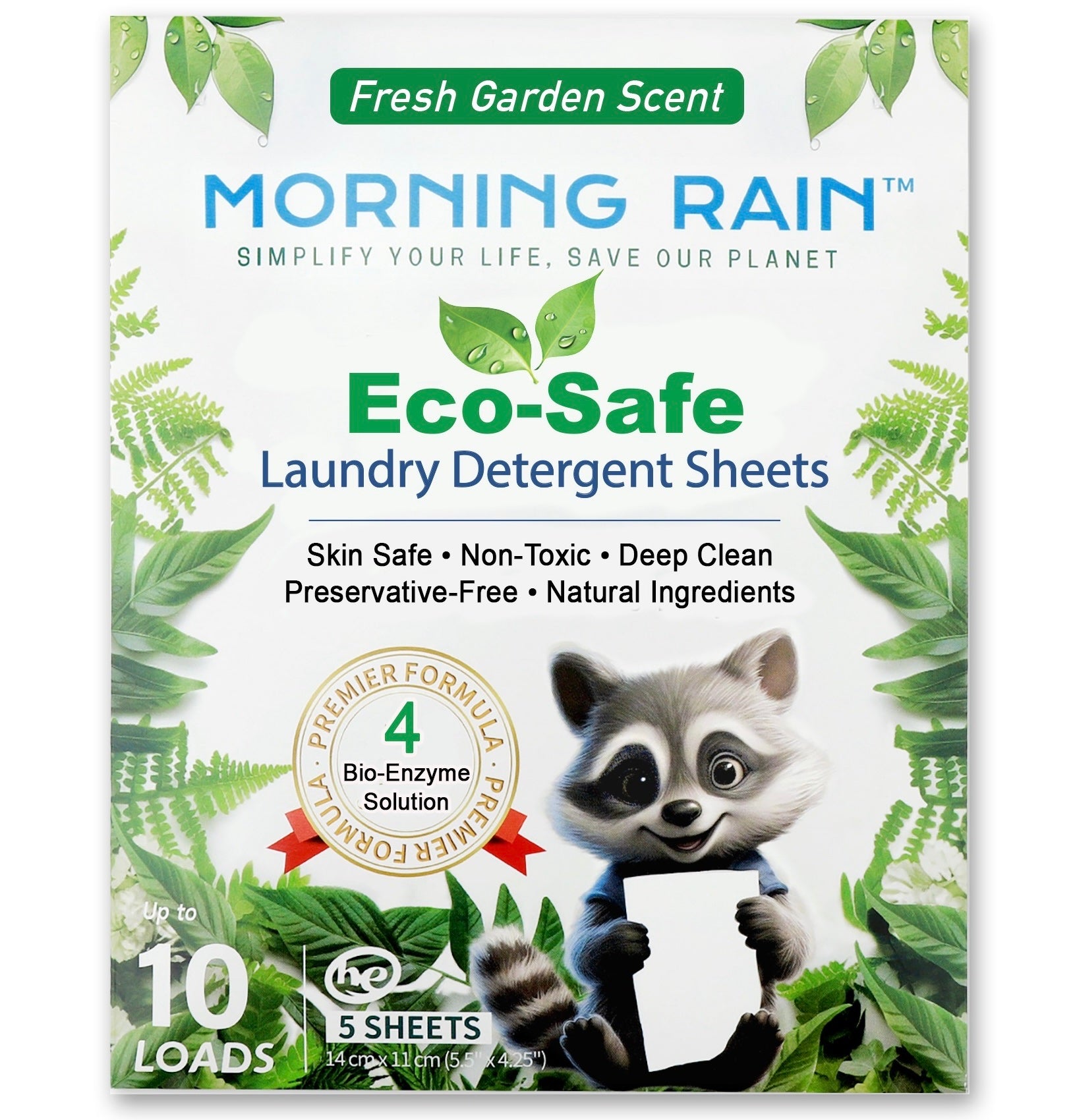 Morning Rain Fresh Garden Sense laundry detergent sheets, 10 loads