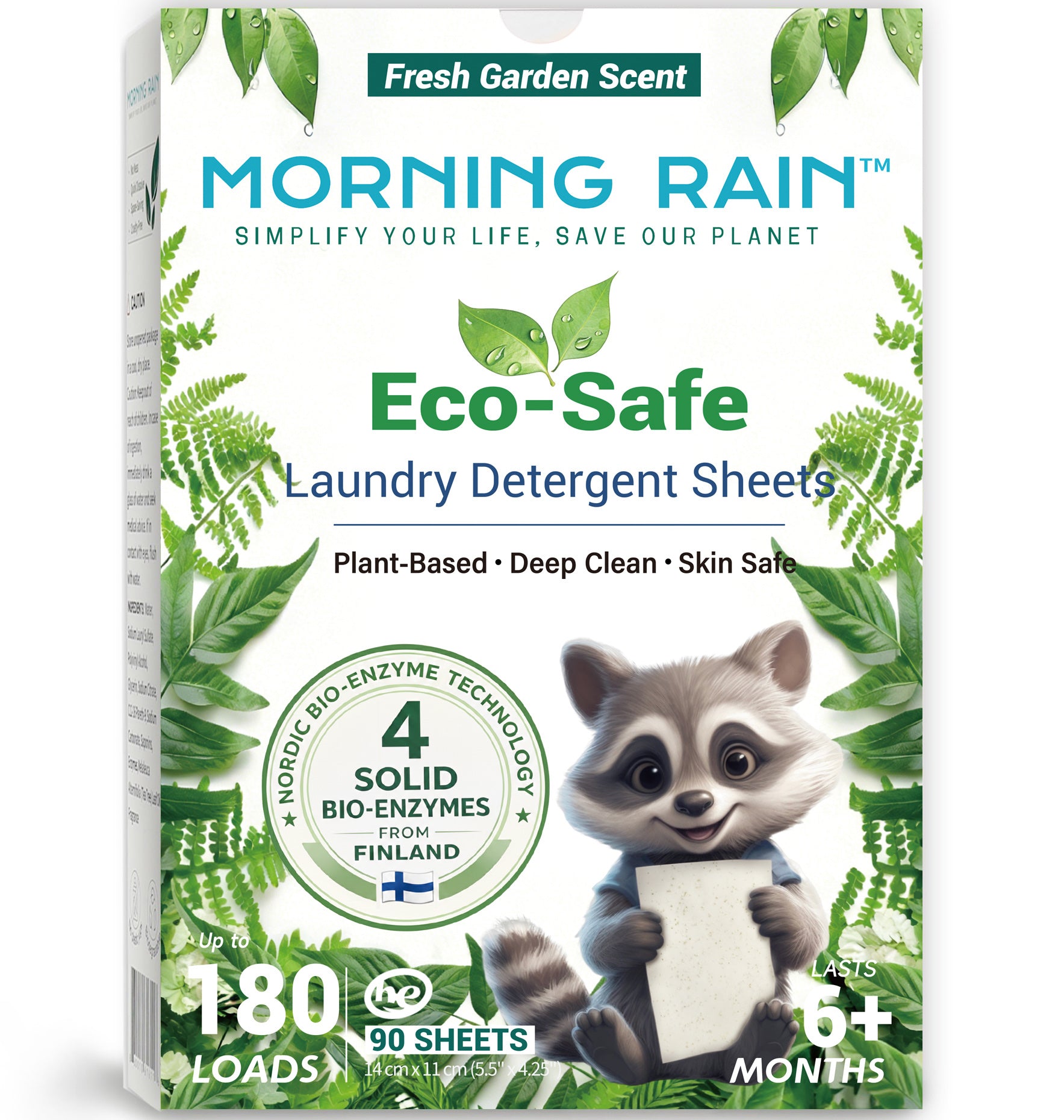 Morning Rain Fresh Garden Sense laundry detergent sheets, 180 loads