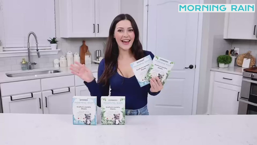 Morning Rain fragrance-free laundry sheets no plastic bottles comparison video